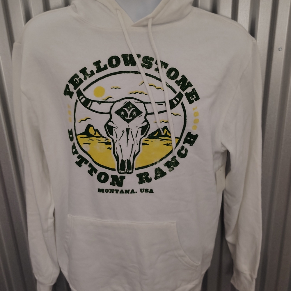 White Yellowstone Dutton Ranch Hoodie Size Small